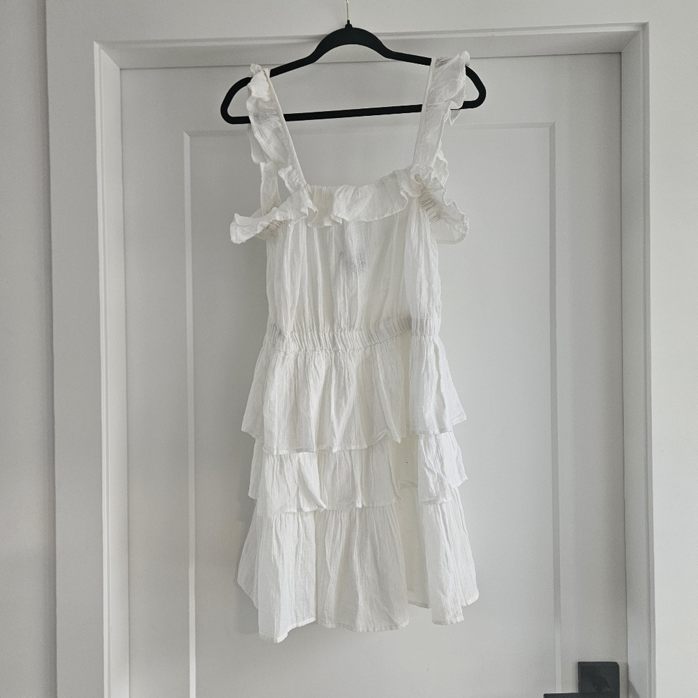 MODA International Victoria’s Secret Ruffle Dress Medium White